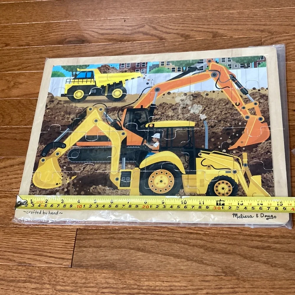 Melissa & Doug - TRACTORS WOODEN JIGSAW TRAY PUZZLE